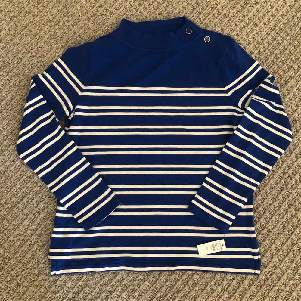Talbots Royal blue and White Striped Long Sleeve sweater size SP